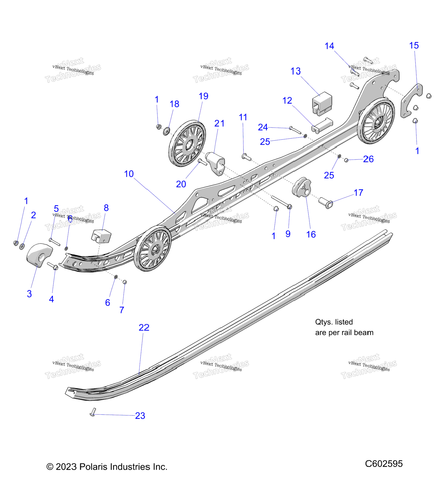 Suspension, Rail Beam, LhRh