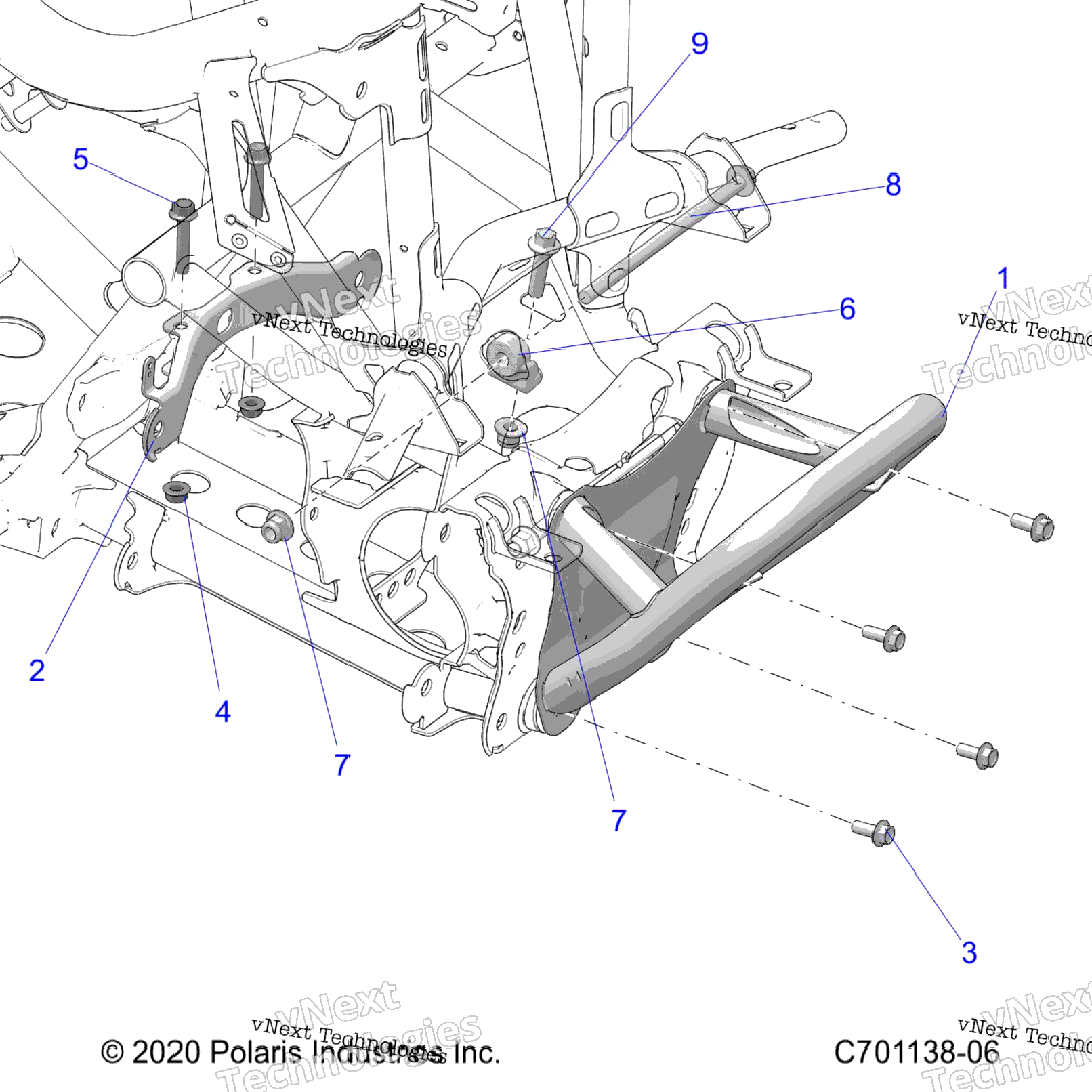 Chassis, Front Gearcase And Bumper Mounting Chassis, Engine And Rear Driveline Mounting