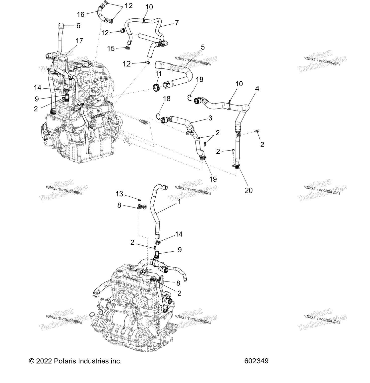 Engine, Oil Cooling Hoses