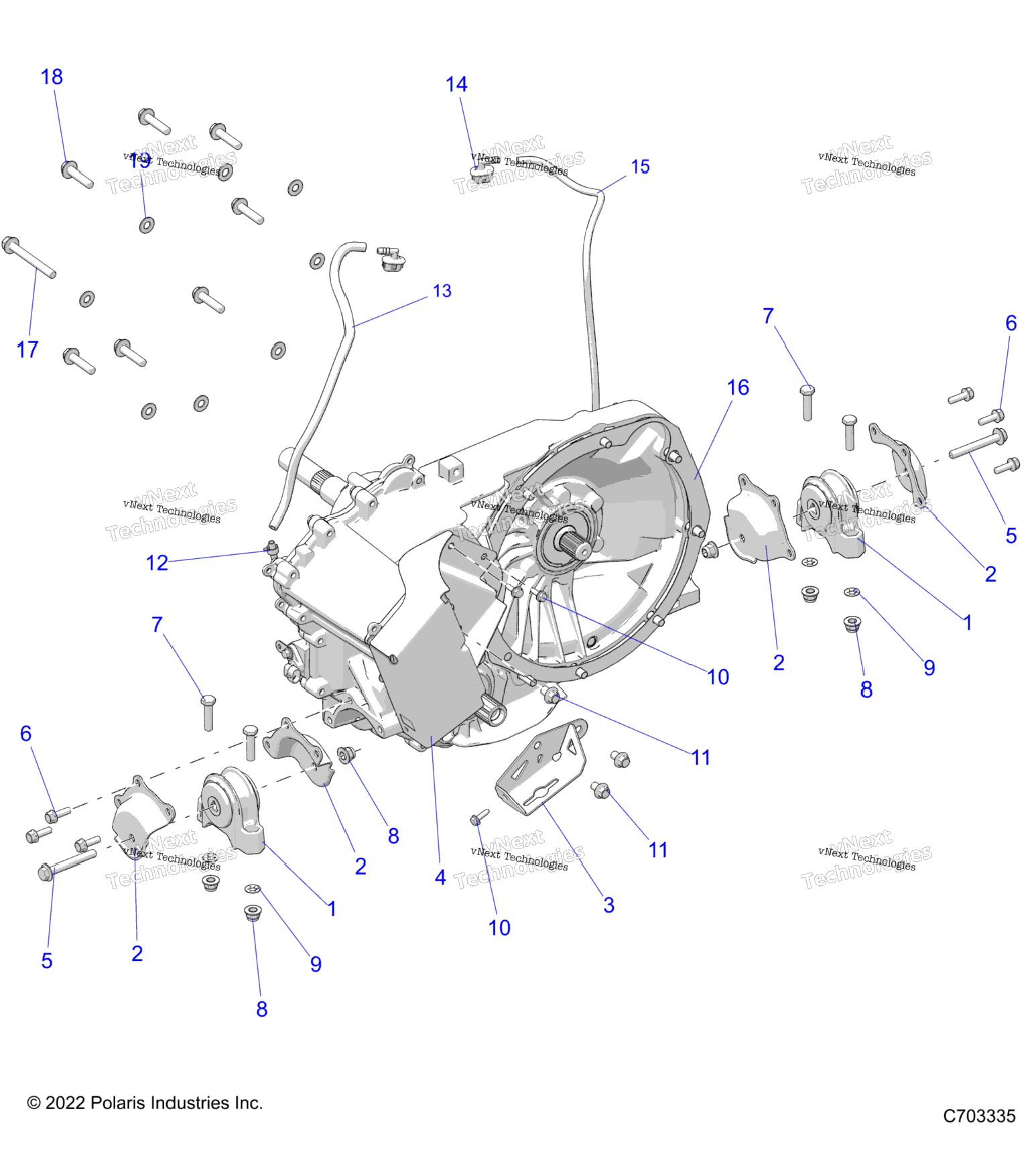 Drive Train, Gearcase, Main, Mounting