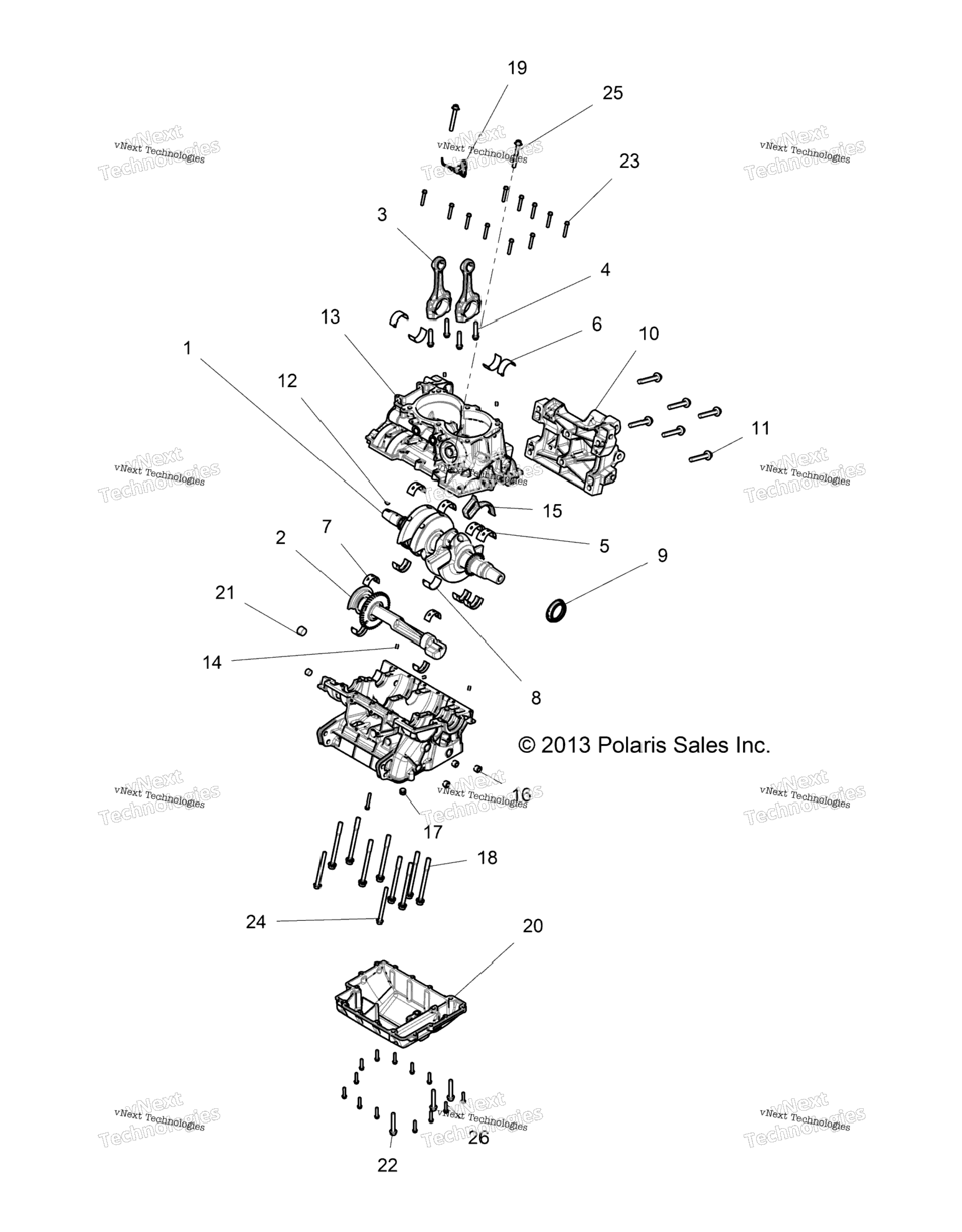 Engine, Crankcase And Crankshaft