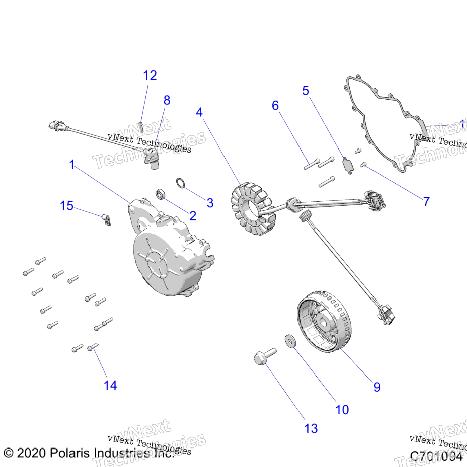 Engine, Stator And Flywheel