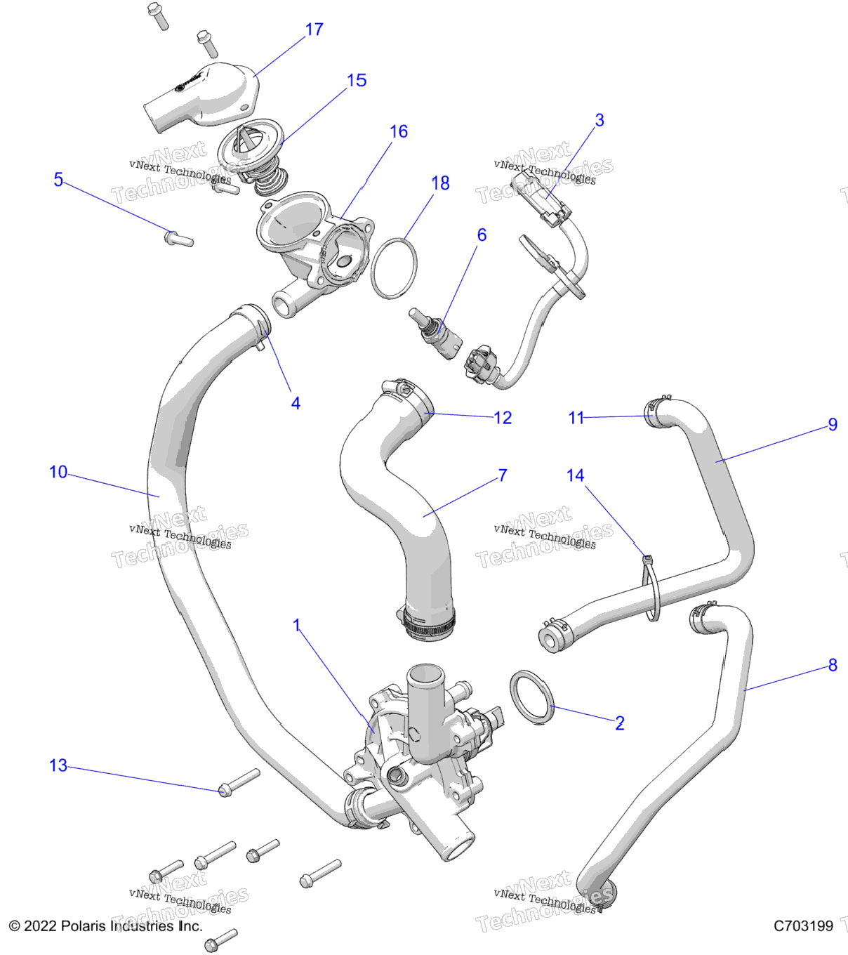 Engine, Waterpump And Bypass