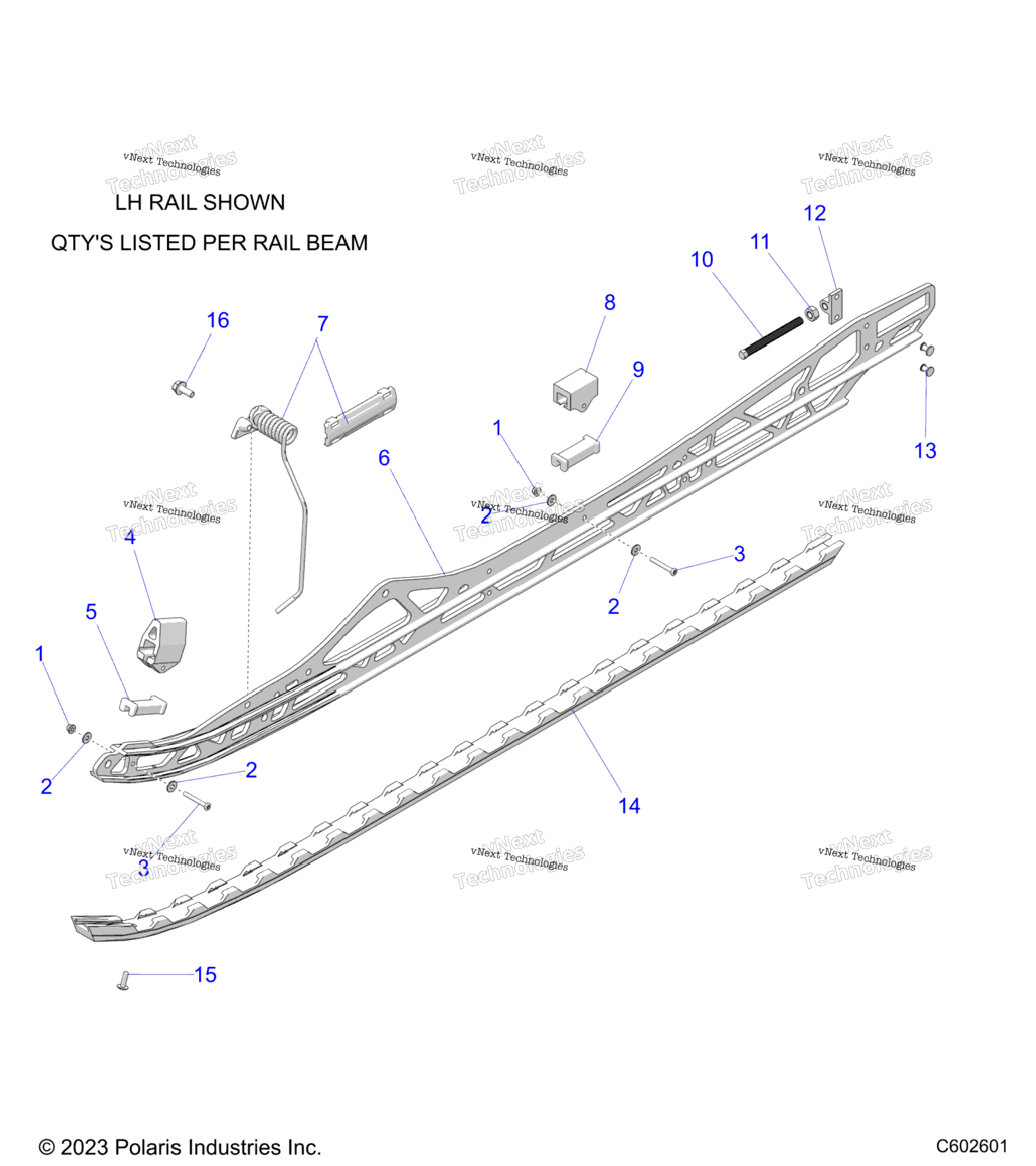 Suspension, Rail Beam Asm, LhRh