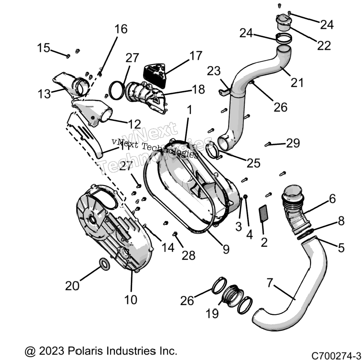 Drive Train, Clutch Cover And Ducting Z23nav99a99B