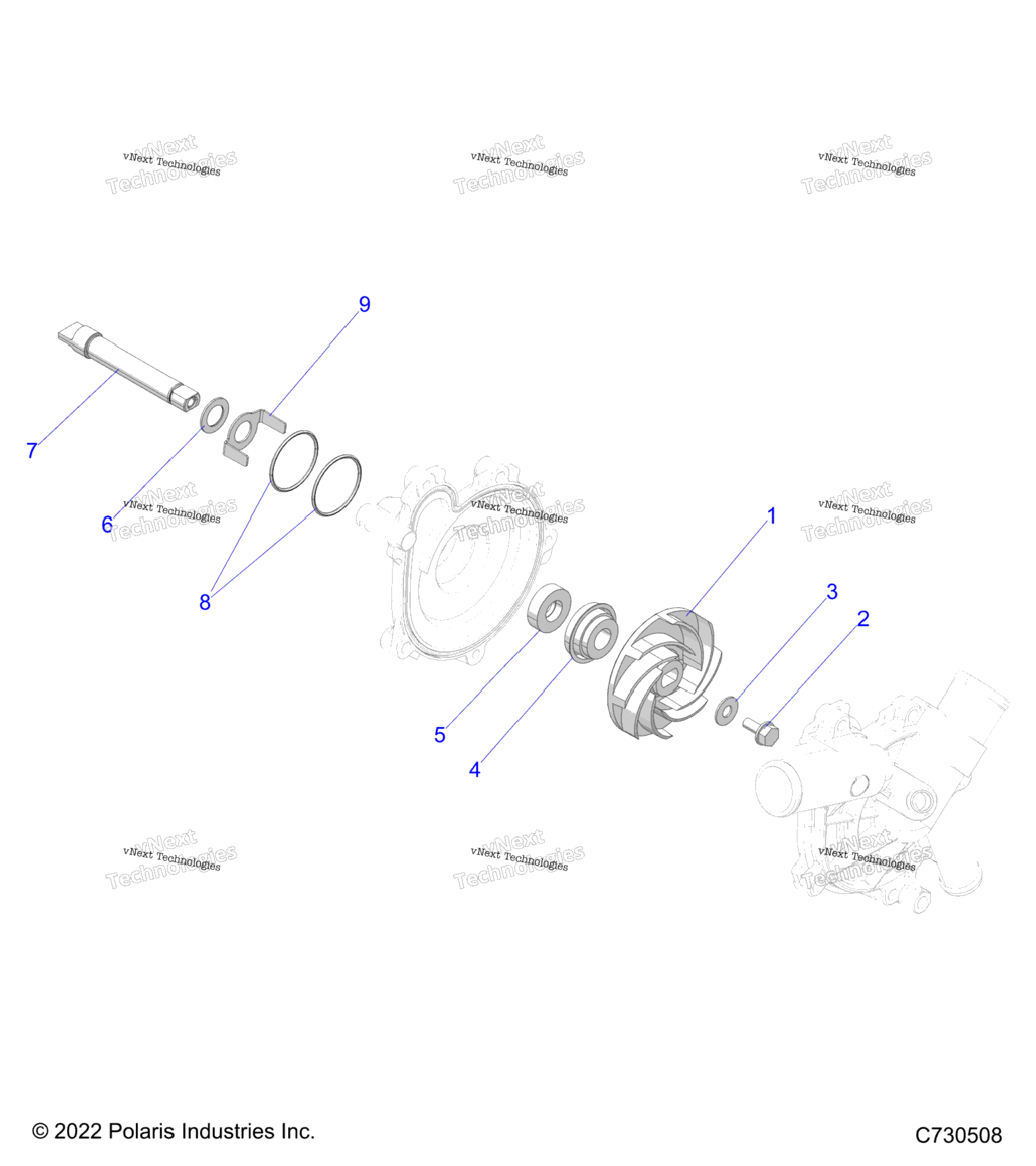 Engine, Waterpump Assembly