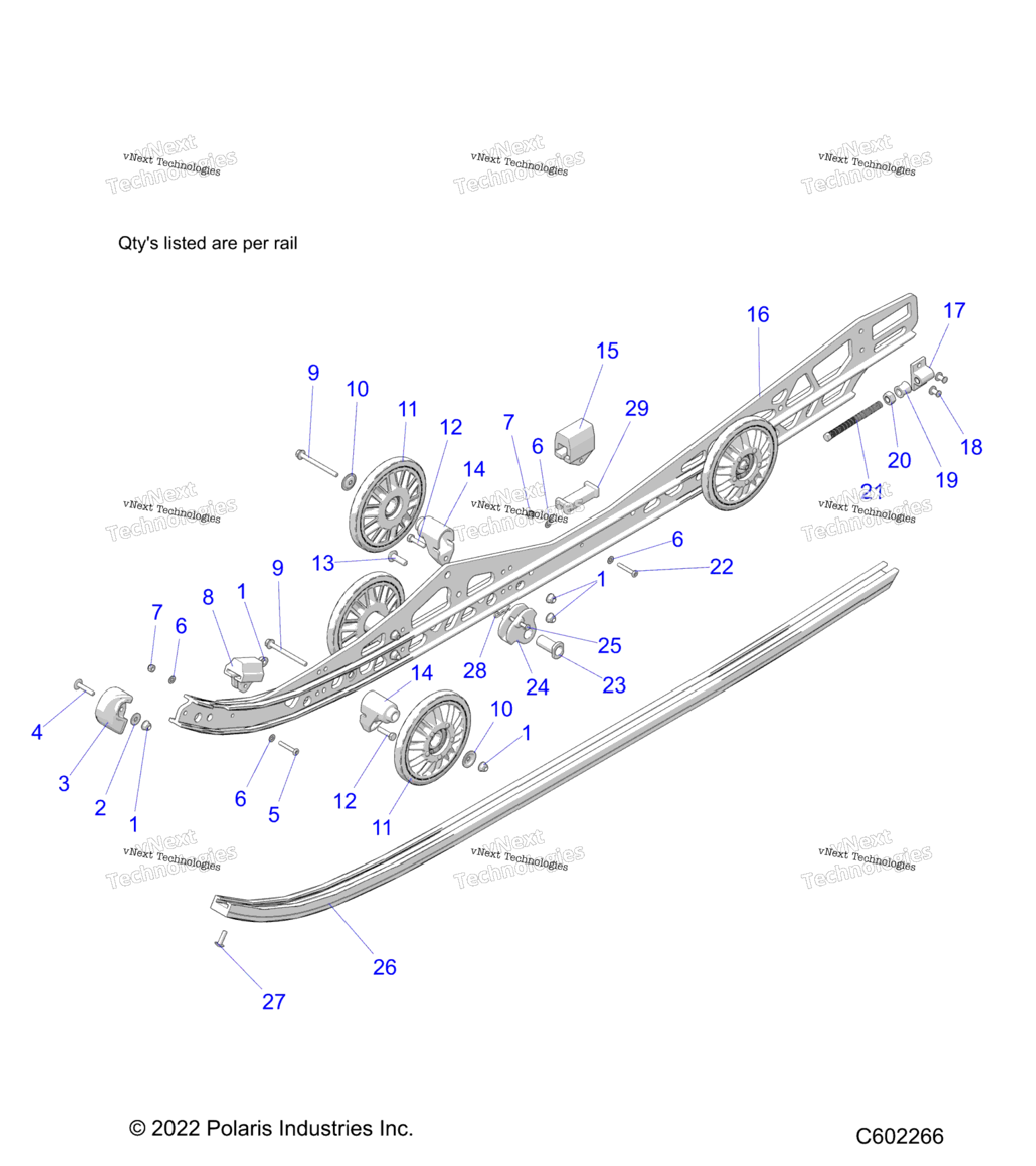 Suspension, Rail Beam LhRh (C602266