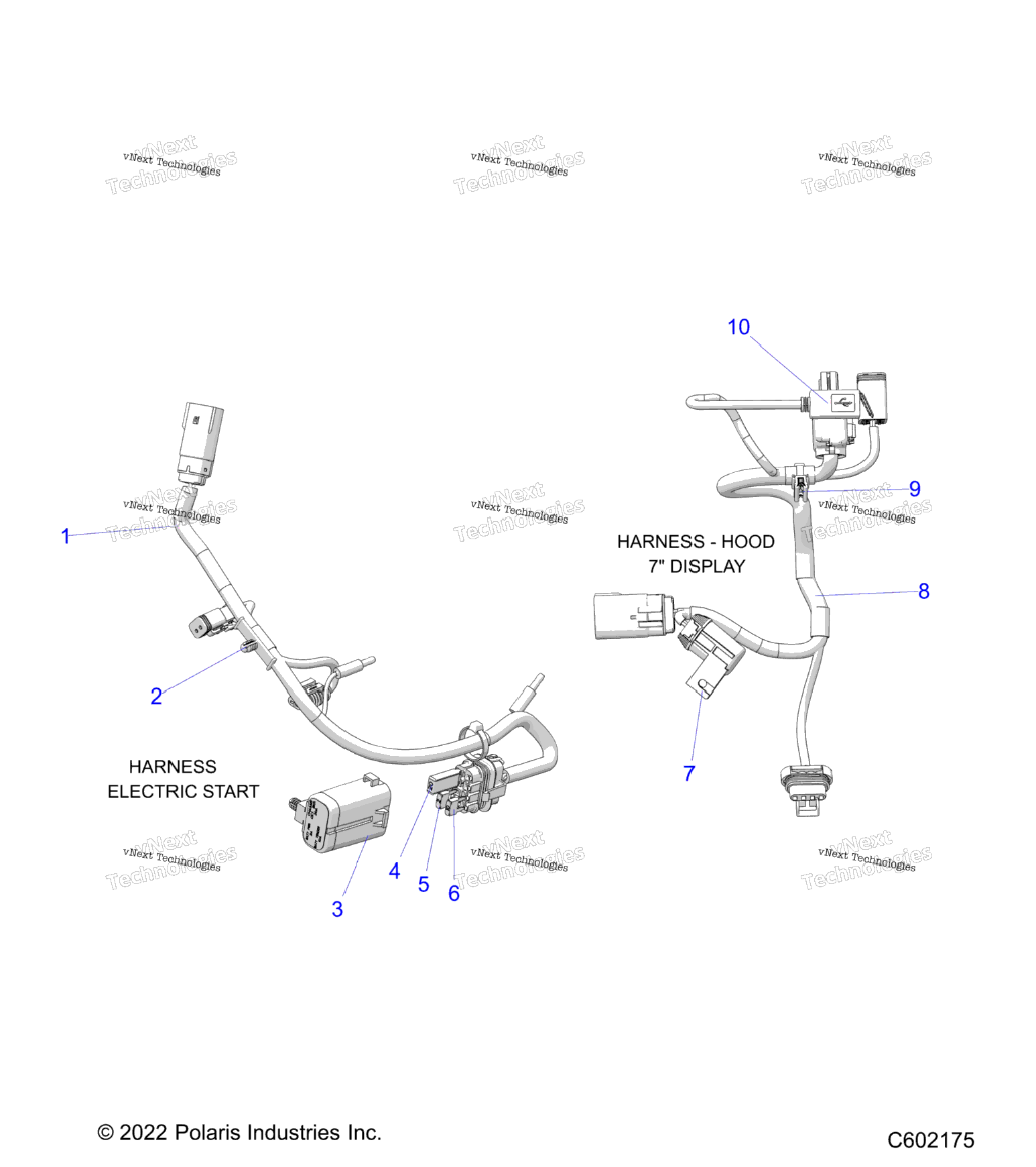 Electrical, Wire Harness, Hood, Electric Start