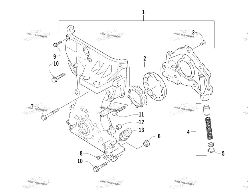 Timing Chain CoverOil Pump Assembly