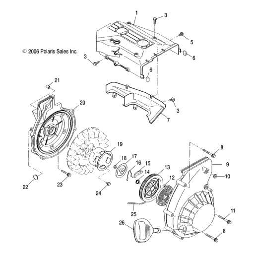 Engine, Blower Housing & Recoil Starter