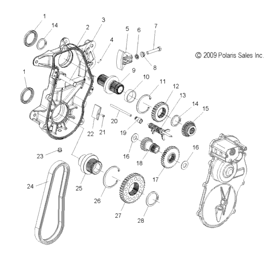 Drive Train, Gearcase Asm