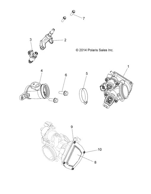 Engine, Throttle Body And Fuel Rail