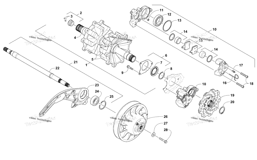 Drive Train Shafts And Brake Assemblies