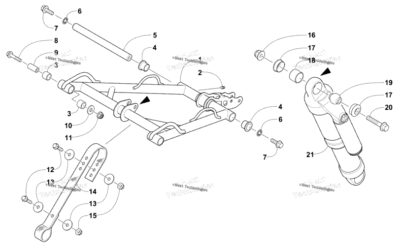 Rear Suspension Front Arm Assembly