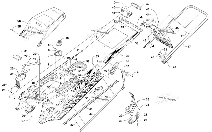 Tunnel, Rear Bumper, And Snowflap Assembly