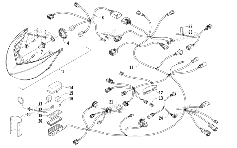 Headlight And Wiring Assemblies