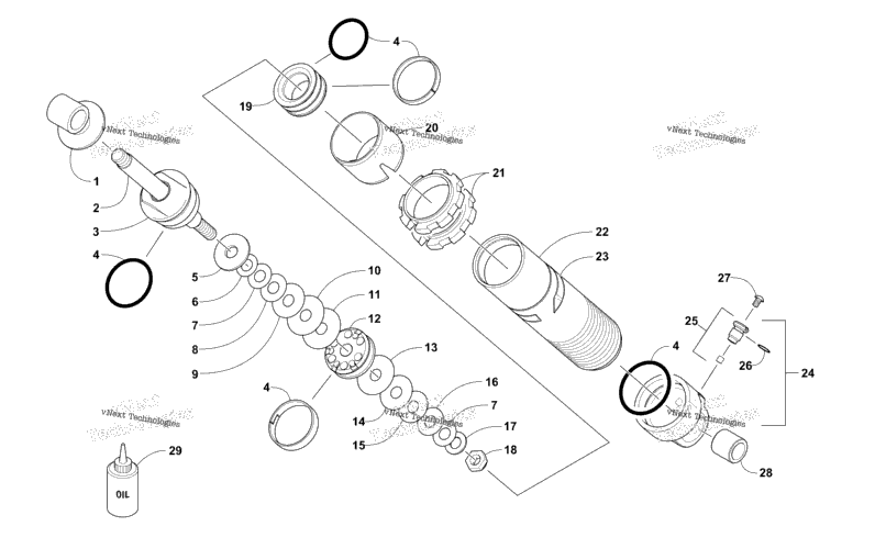 Rear Suspension Front Arm Shock Absorber