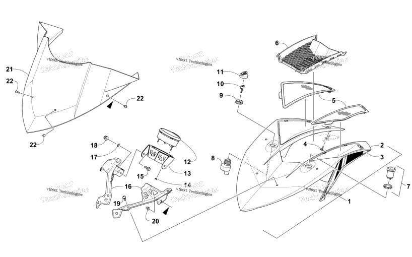 Windshield And Instruments Assemblies