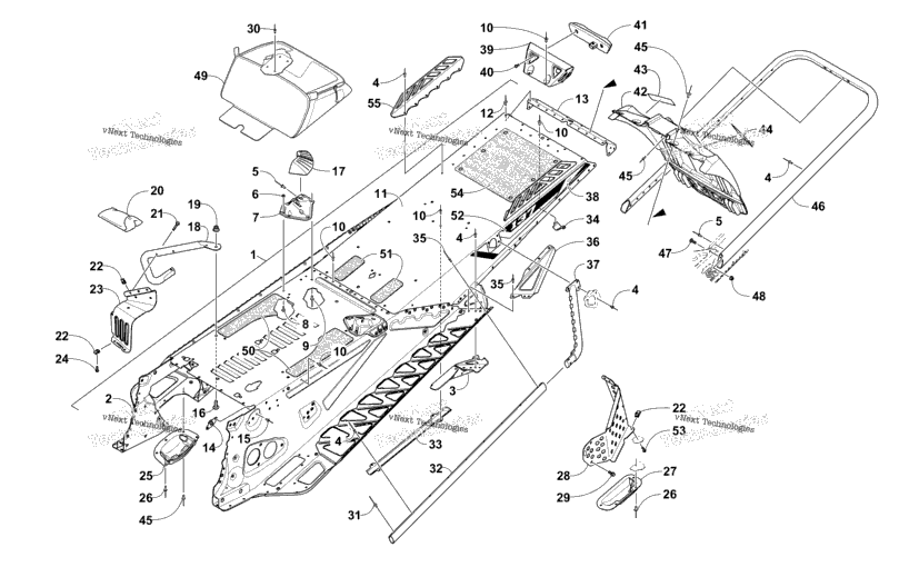 Tunnel, Rear Bumper, And Snowflap Assembly