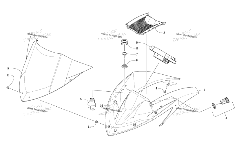 Windshield And Instruments Assemblies