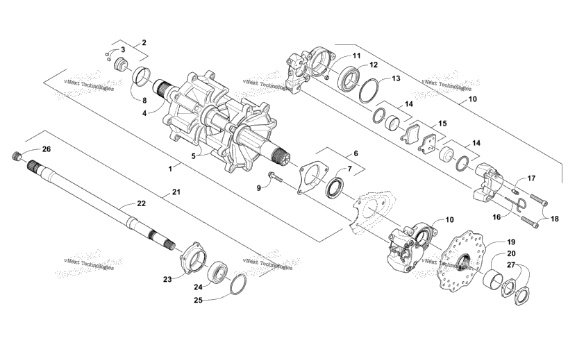 Drive Train Shafts And Brake Assemblies