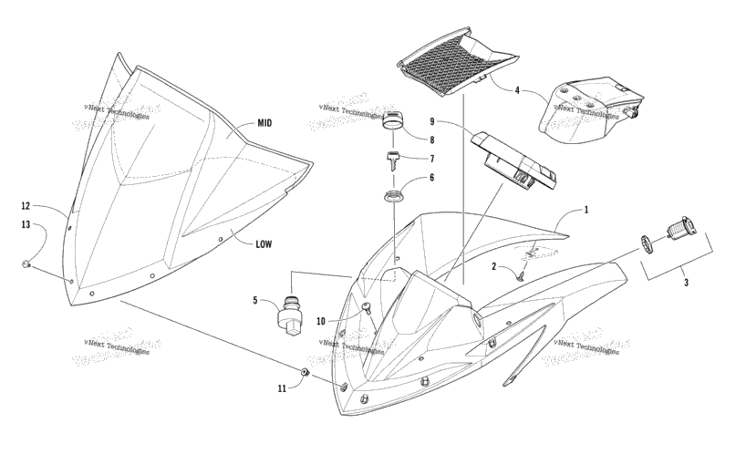 Windshield And Instruments Assemblies