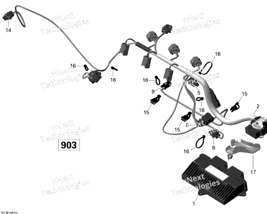 Engine Harness and Electronic Module - 900 HO ACE