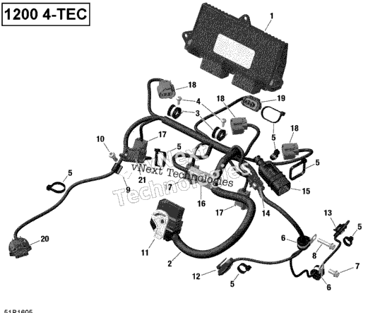 Engine Harness and Electronic Module - 1200iTC 4-TEC