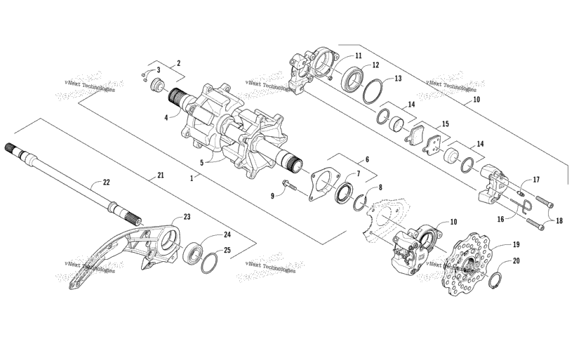 Drive Train Shafts And Brake Assemblies