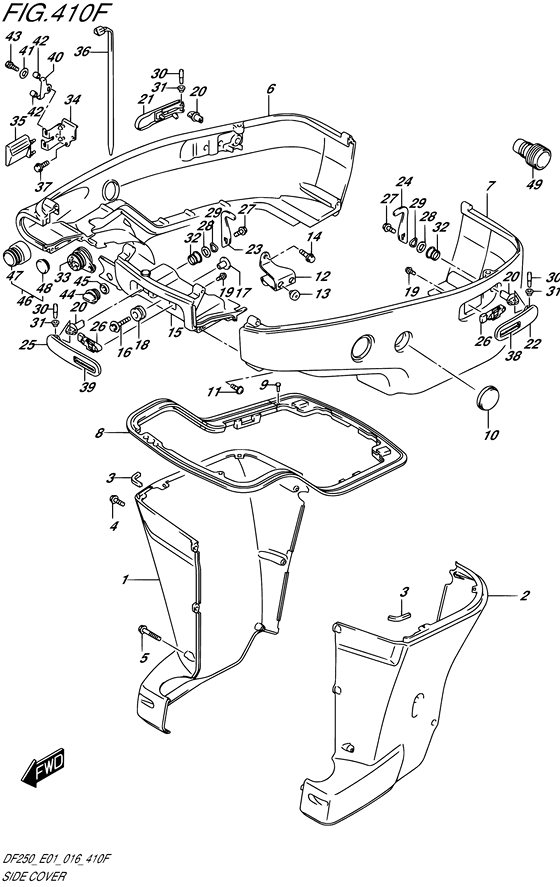 Side cover transom ((X,XX) (DF225T E40))